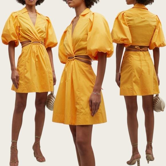 NWT | Jonathan Sinkhai | Aulora Cutout Poplin Mini Dress | Zinnia | Medium - Picture 1 of 16